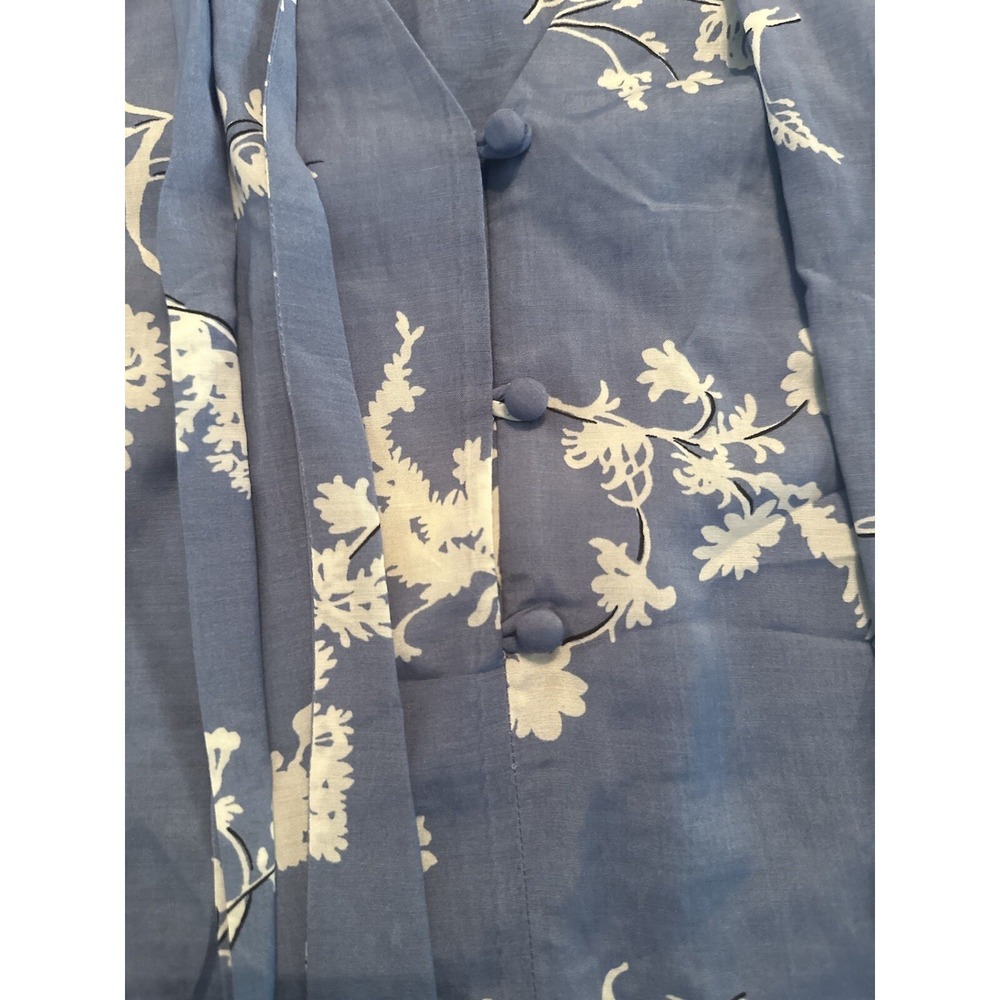 Ann Taylor Floral Tie Neck Puff Sleeve Blouse Top Size S sample Blouse Tag - Picture 8 of 12
